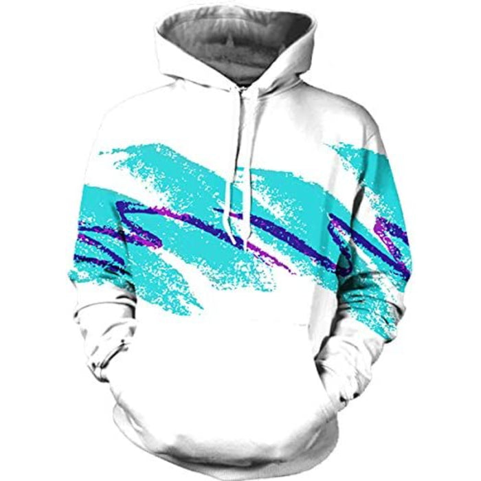 Abstract Printed Pullover Hoodies