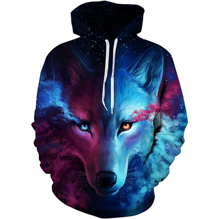 Wild Animals Printed Pullover Hoodies