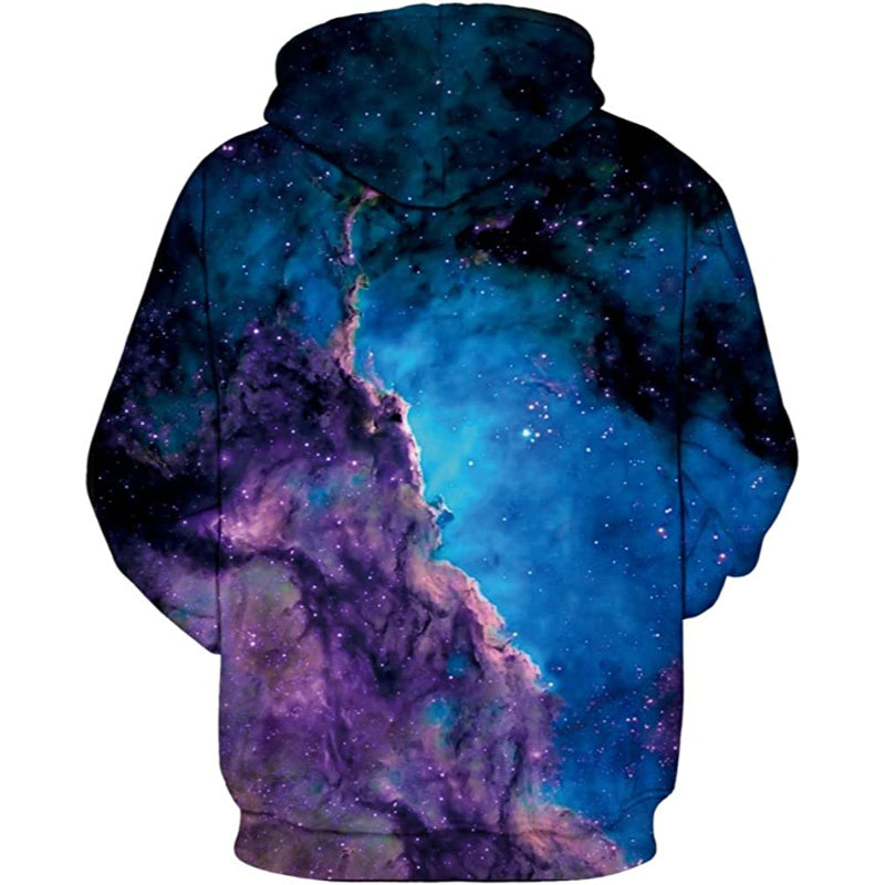 Space Clouds Printed Pullover Hoodies