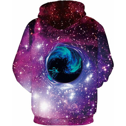 Space Clouds Printed Pullover Hoodies