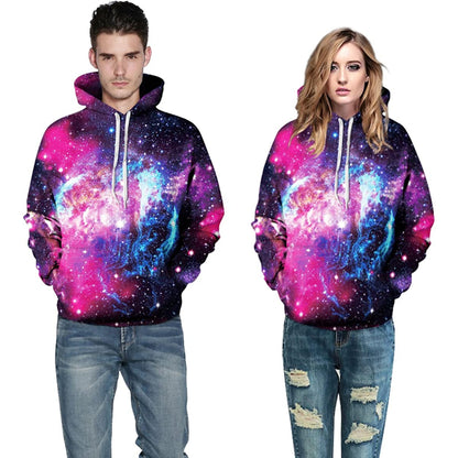 Space Clouds Printed Pullover Hoodies