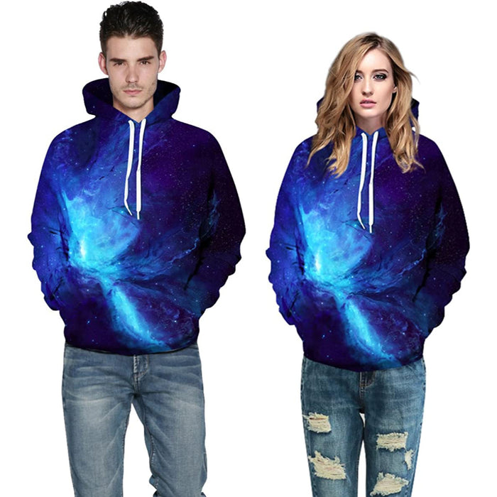 Galaxies Printed Pullover Hoodies