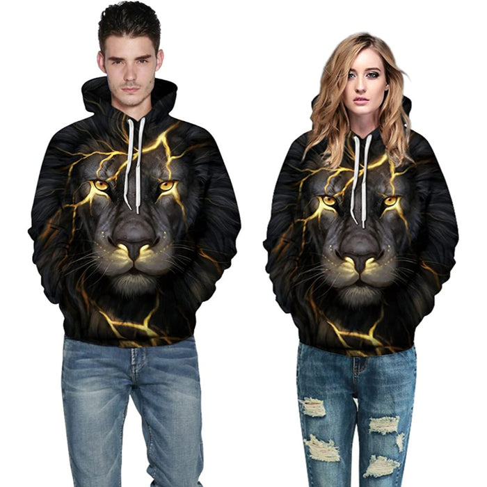 Wild Animals Printed Pullover Hoodies