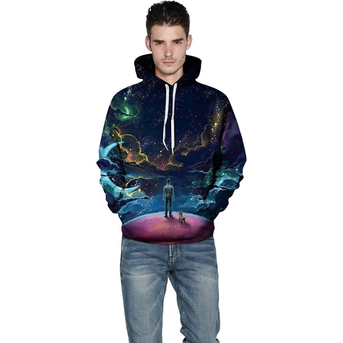 Abstract Printed Pullover Hoodies