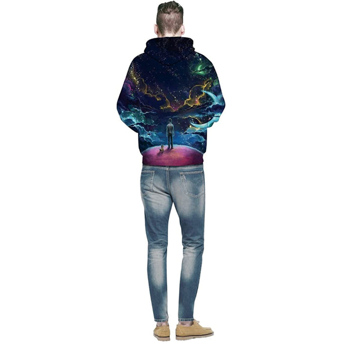 Abstract Printed Pullover Hoodies