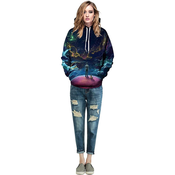 Abstract Printed Pullover Hoodies