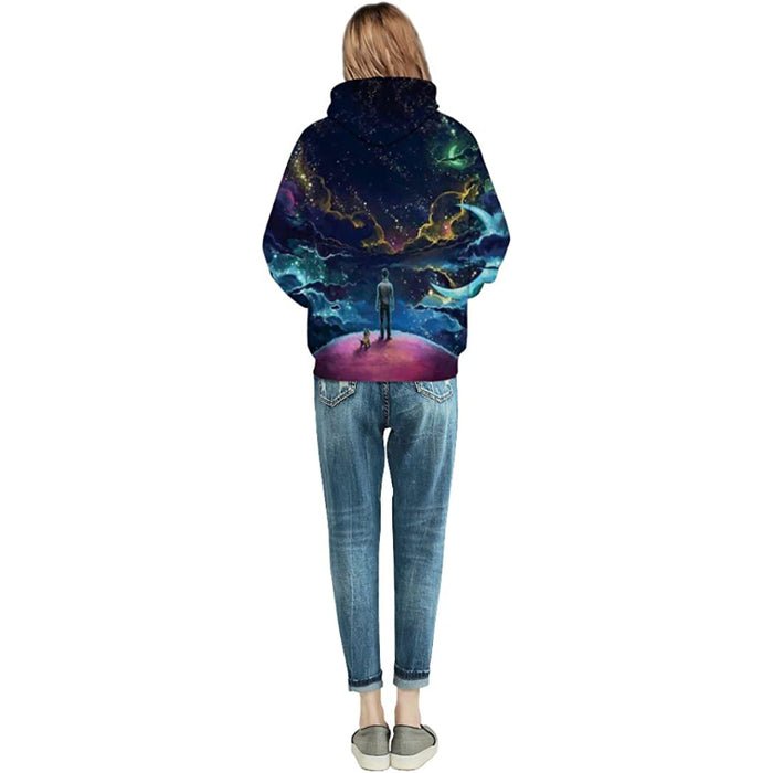 Abstract Printed Pullover Hoodies