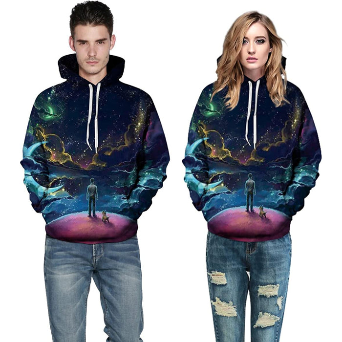 Abstract Printed Pullover Hoodies