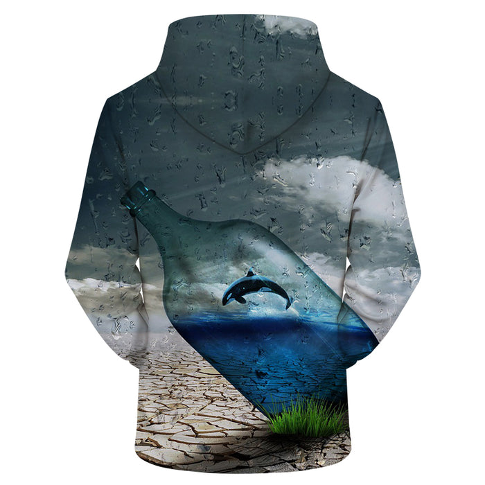 Dolphin In A Bottle 3D Sweatshirt Hoodie Pullover
