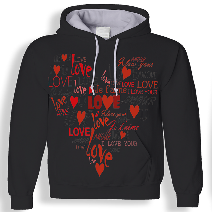 Heart Valentine's Day 3D - Sweatshirt, Hoodie, Pullover