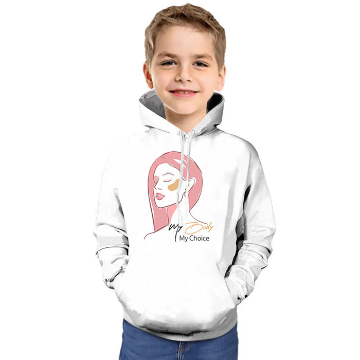 My Body My Choice Women Print Hoodie For Kids