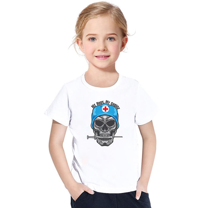 My Body My Choice Skull Print Kids T-Shirt