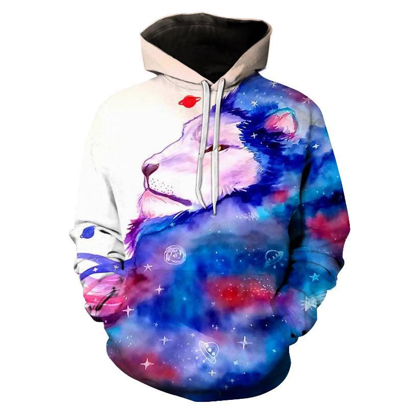 Galaxy Lion 3D Sweatshirt, Hoodie, Pullover — My 3D Hoodie