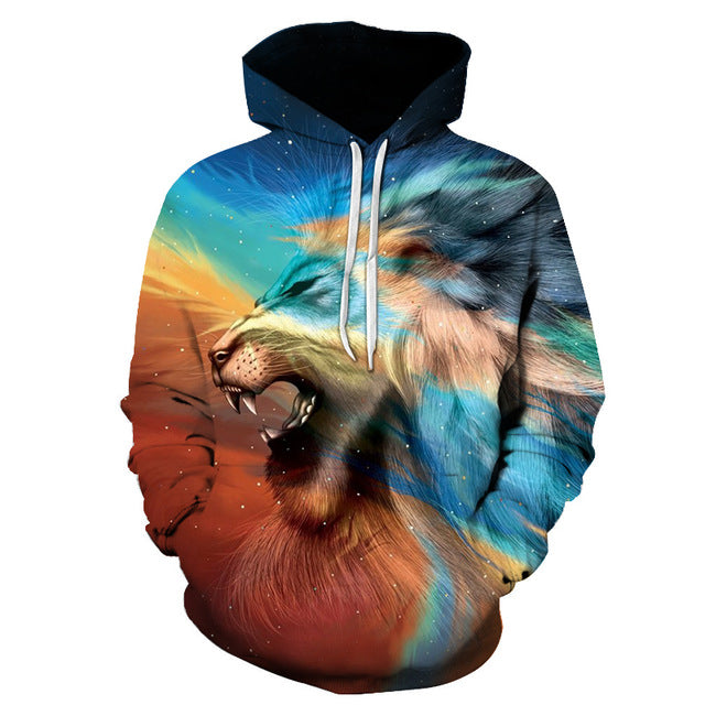 Roaring Lion 3D Hoodie Sweatshirt Pullover