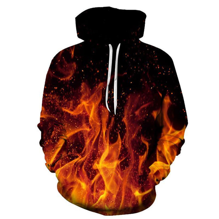 Fire Printed 3D Sweatshirt, Hoodie, Pullover