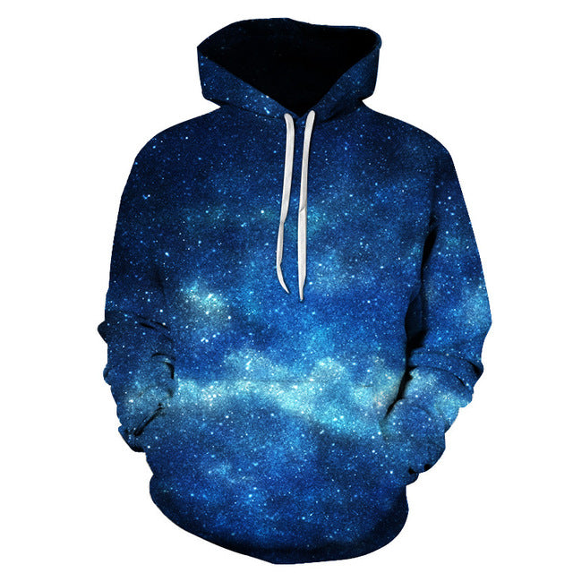 Blue Galaxy 3D Sweatshirt Hoodie Pullover — My 3D Hoodie