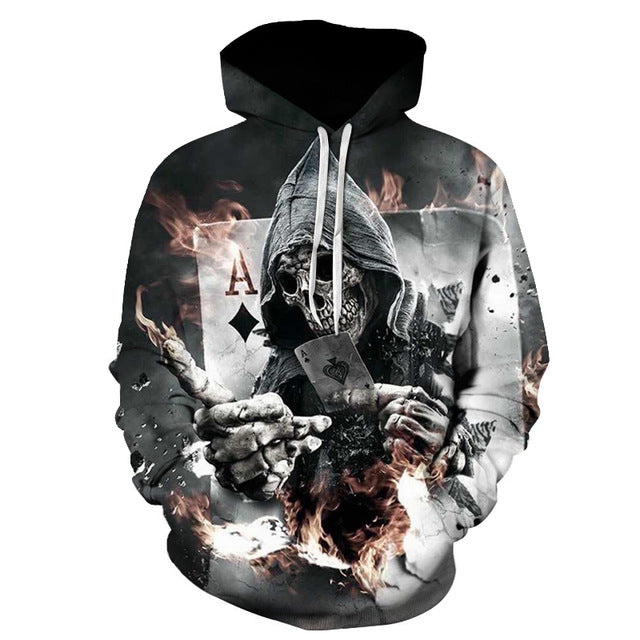 Death Poker 3D Sweatshirt, Hoodie, Pullover