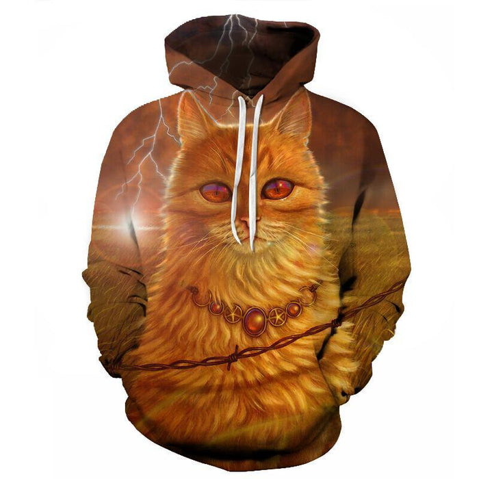 Golden Cat 3D Sweatshirt Hoodie Pullover