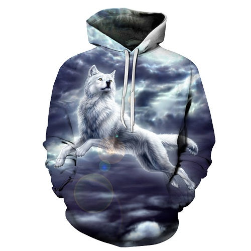 Gray Wolf 3D Sweatshirt Pullover Hoodie