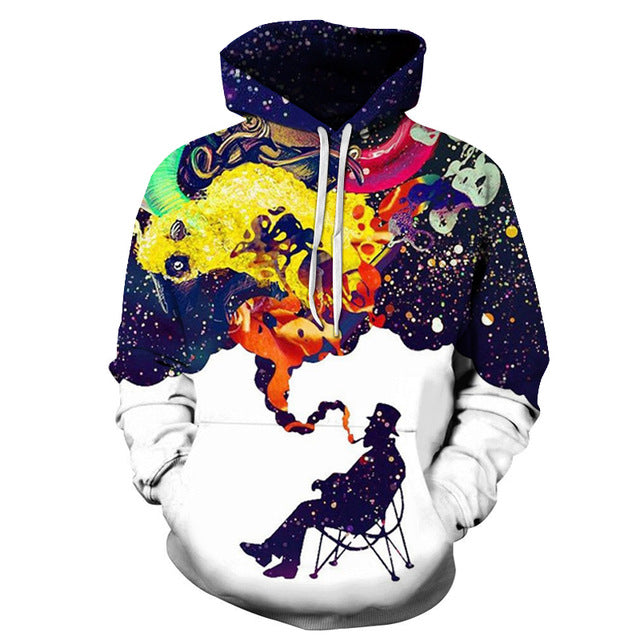 Colorful Smoke 3D Sweatshirt Hoodie Pullover