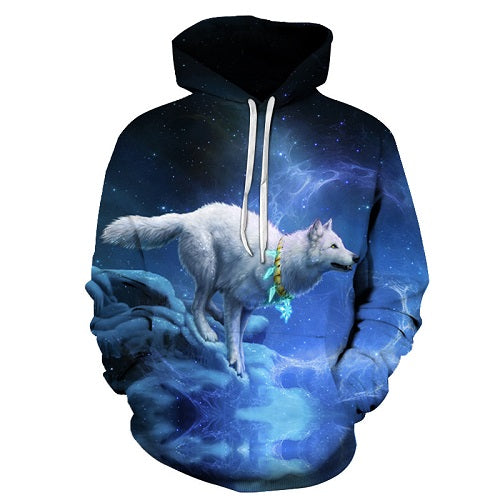 Night Wolf 3D Sweatshirt Hoodie Pullover