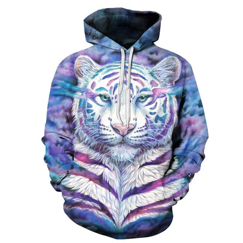 Purple Striped White Tiger 3D Sweatshirt Hoodie Pullover — My 3D Hoodie