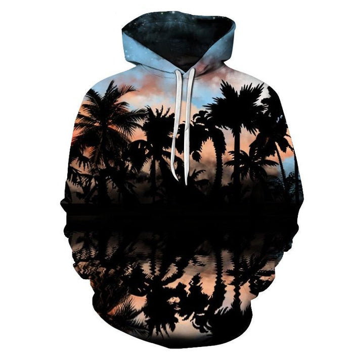 Palm Tree Sunset 3D Hoodie Sweatshirt Pullover