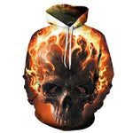 Fire Skull 3D Sweatshirt Hoodie Pullover — My 3D Hoodie