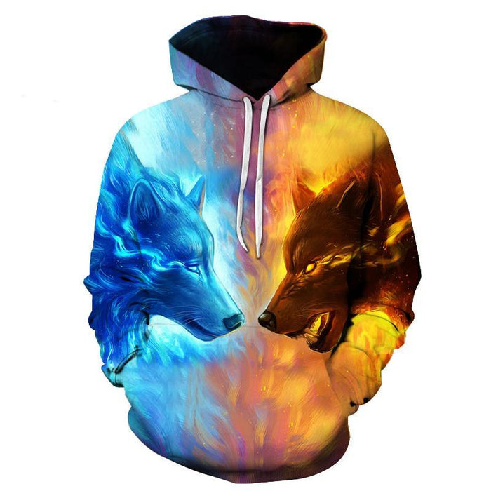 Ice And Fire Wolves 3D Sweatshirt, Hoodie, Pullover