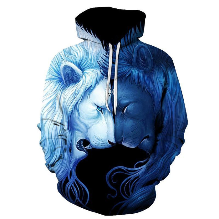 Lion Head To Head 3D Sweatshirt, Hoodie, Pullover