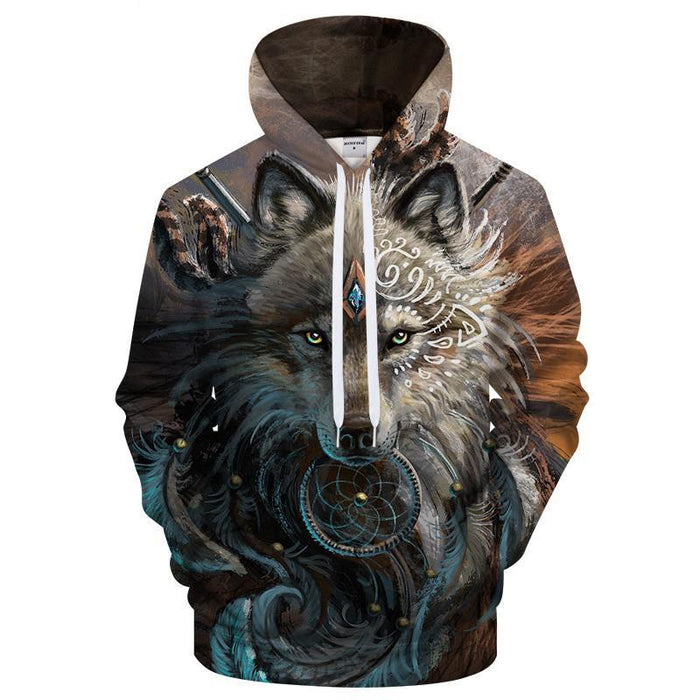 Wolf Warrior 3D Sweatshirt Hoodie Pullover