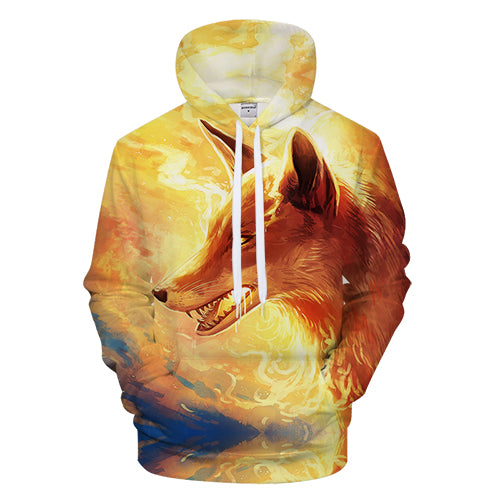 Fox In The Flame 3D Sweatshirt, Hoodie, Pullover