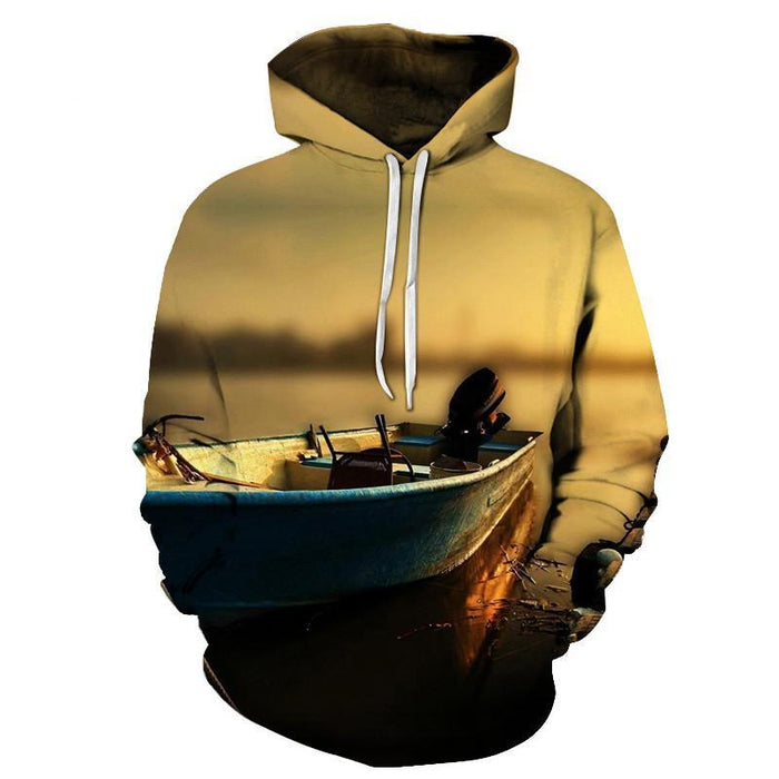 Boat Print 3D Sweatshirt, Hoodie, Pullover