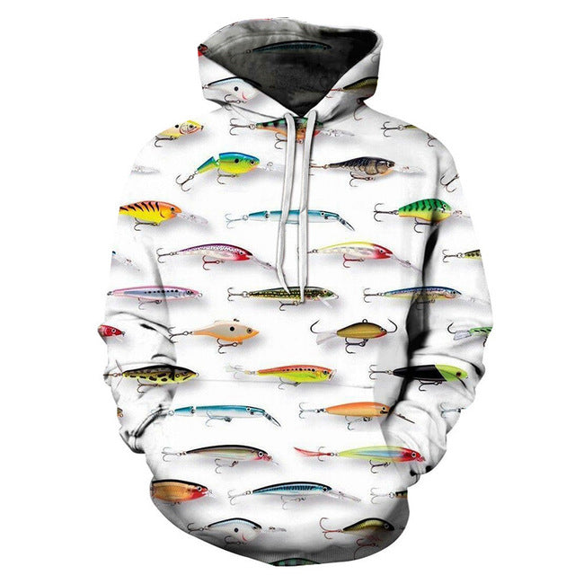 Fishing Fish 3D Hoodie Sweatshirt Pullover